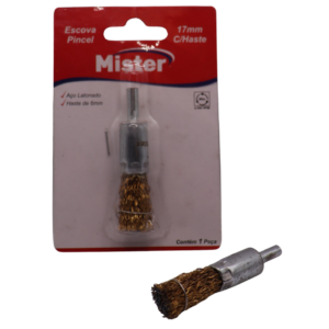 ESCOVA PINCEL ROTATIVO - AÇO LATONADO - 1/2” (17 mm) - IMPORTADO - Imagem 3