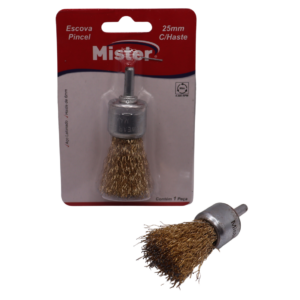 ESCOVA PINCEL ROTATIVO - AÇO LATONADO - 1" (25 mm) - IMPORTADO - Imagem 3