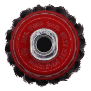 ESCOVA TIPO COPO AÇO CARBONO 75MM TRANÇADO ROSCA M14 - IMPORTADO - Imagem 3